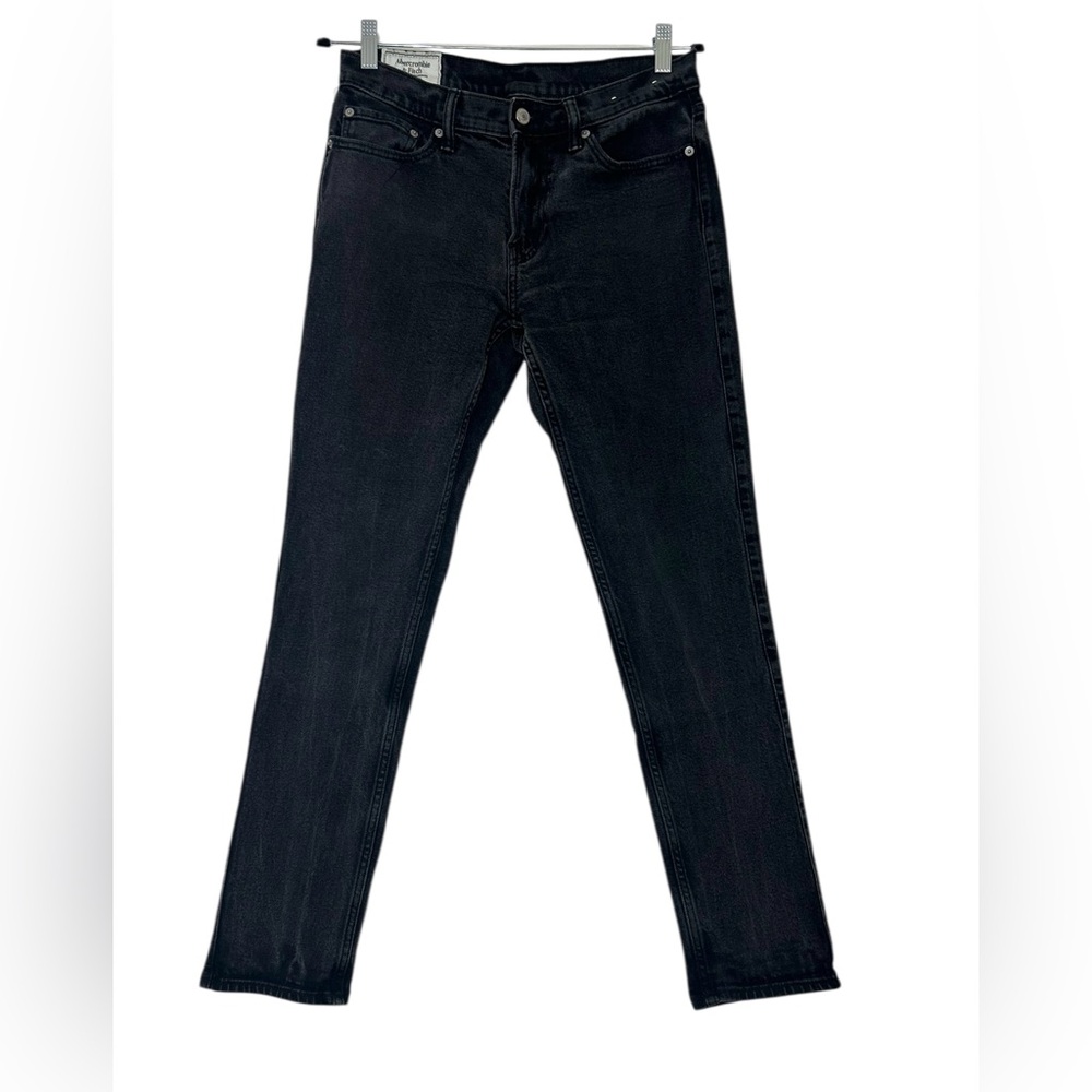 Abercrombie & Fitch Men’s Black Wash Denim Jeans Skinny 30w32L Casual Pants